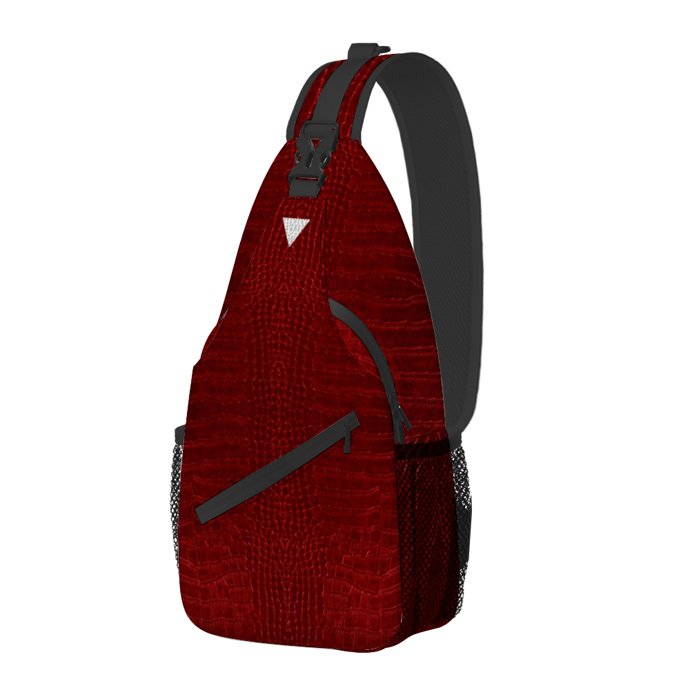 Croco Red Unisex Cross-body Bag Lightweight Fashion Messenger Bag | Always Get Lucky