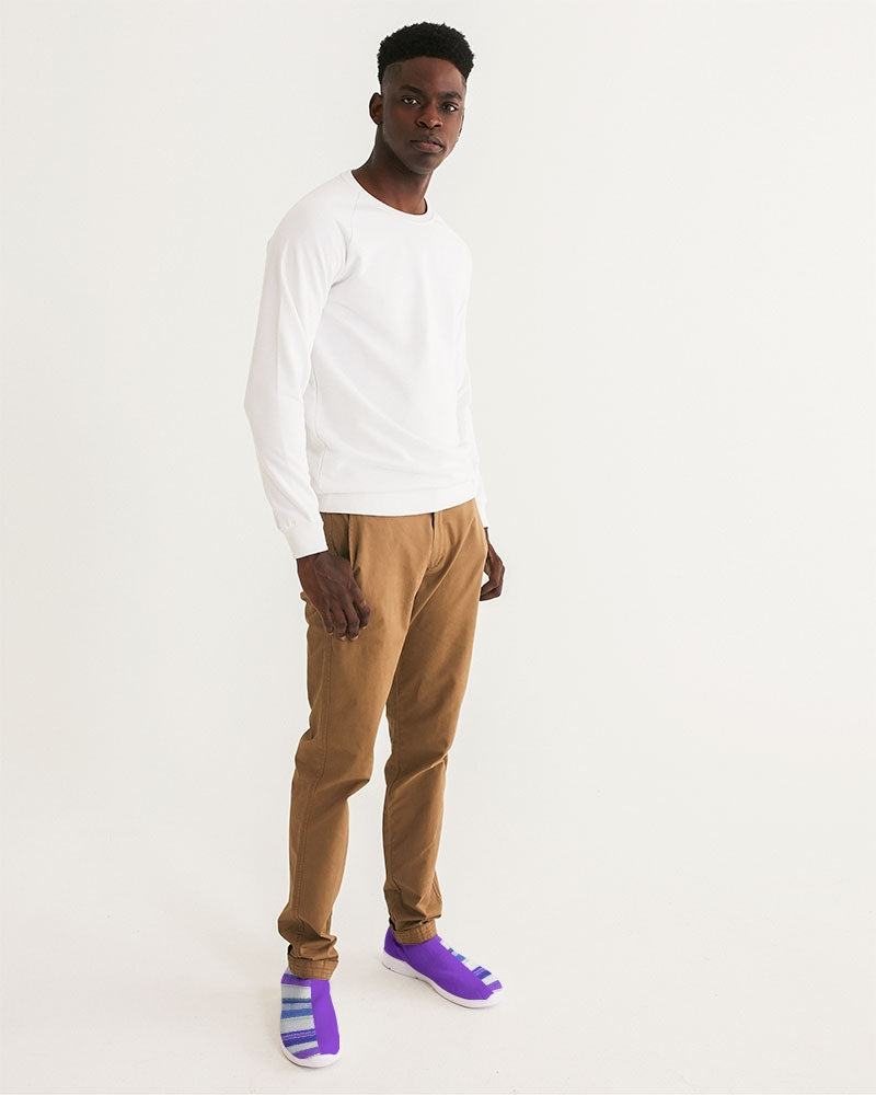 Split Personality Stripe Purple Men's Slip-On Flyknit Shoe