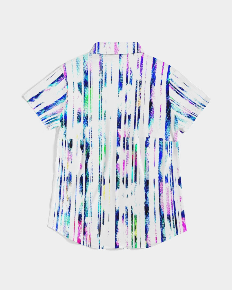 Blur The Lines Women's Short Sleeve Button Up | Always Get Lucky