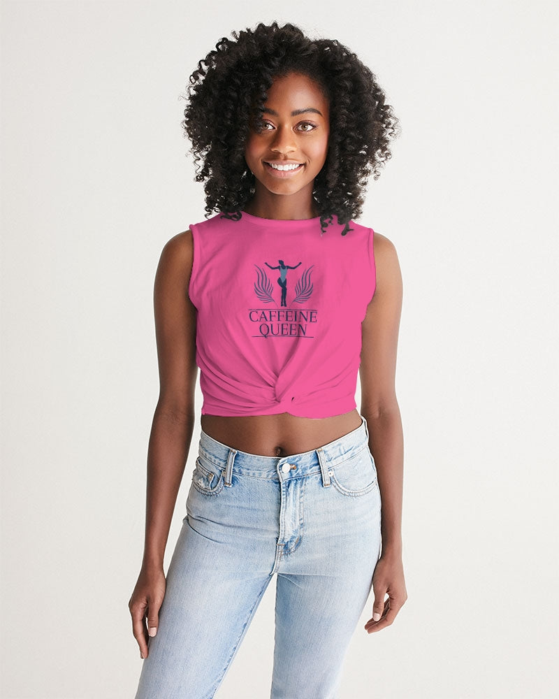 Caffeine Queen Hot Pink Women's Twist-Front Tank