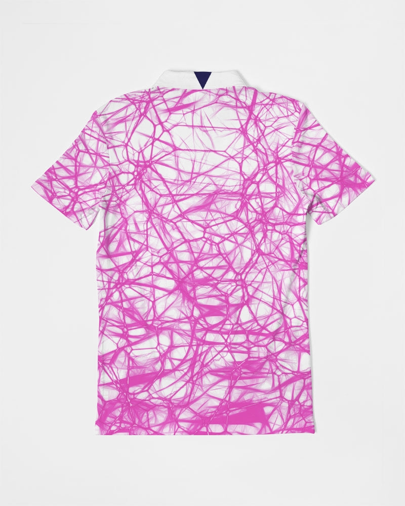 Wired Pink Men's Slim Fit Short Sleeve Polo from Vluxe by Lucky Nahum