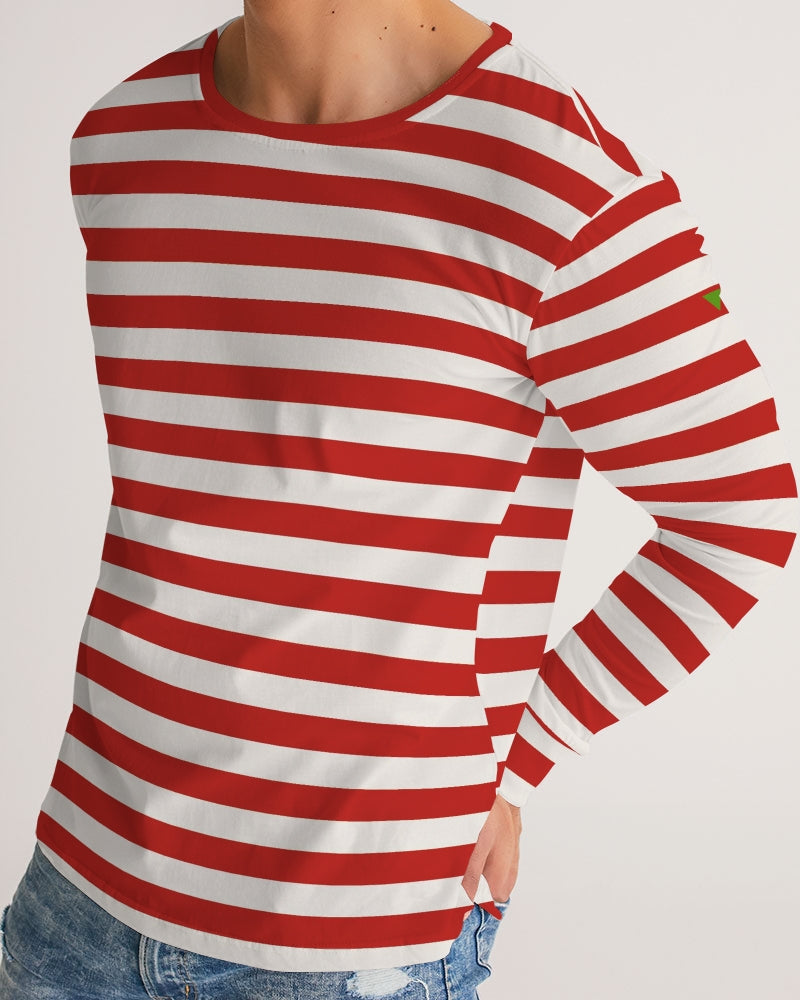 Classic Vluxe Red Stripe Men's Long Sleeve Tee