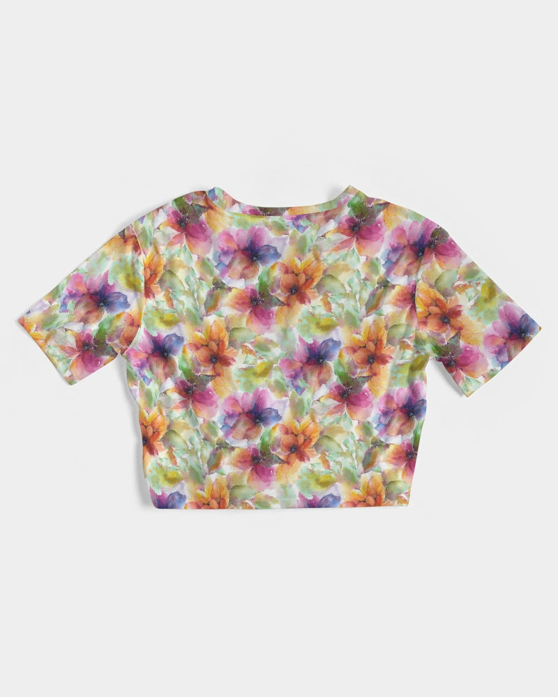 Fleur De Jardin Women's Twist-Front Cropped Tee