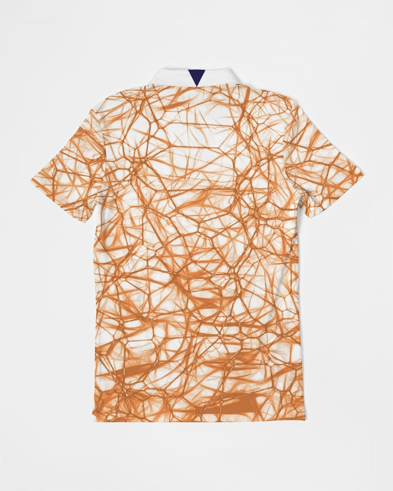 Wired Orange Men's Slim Fit Short Sleeve Polo from Vluxe by Lucky Nahum