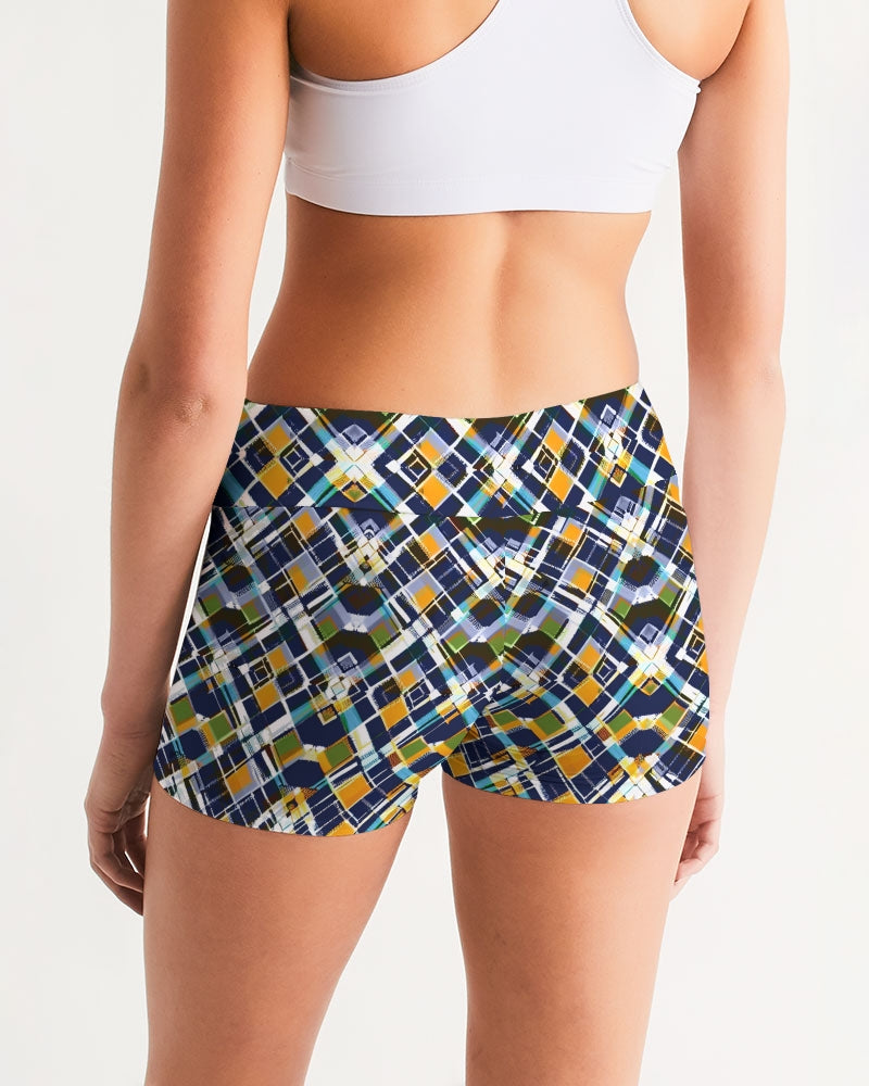 Argyle Future Women's Mid-Rise Yoga Shorts | Always Get Lucky
