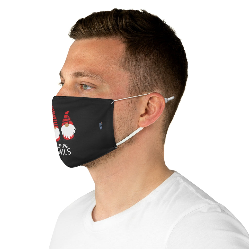Gnomies Black Double Layer Fabric Face Mask from Vluxe by Lucky Nahum
