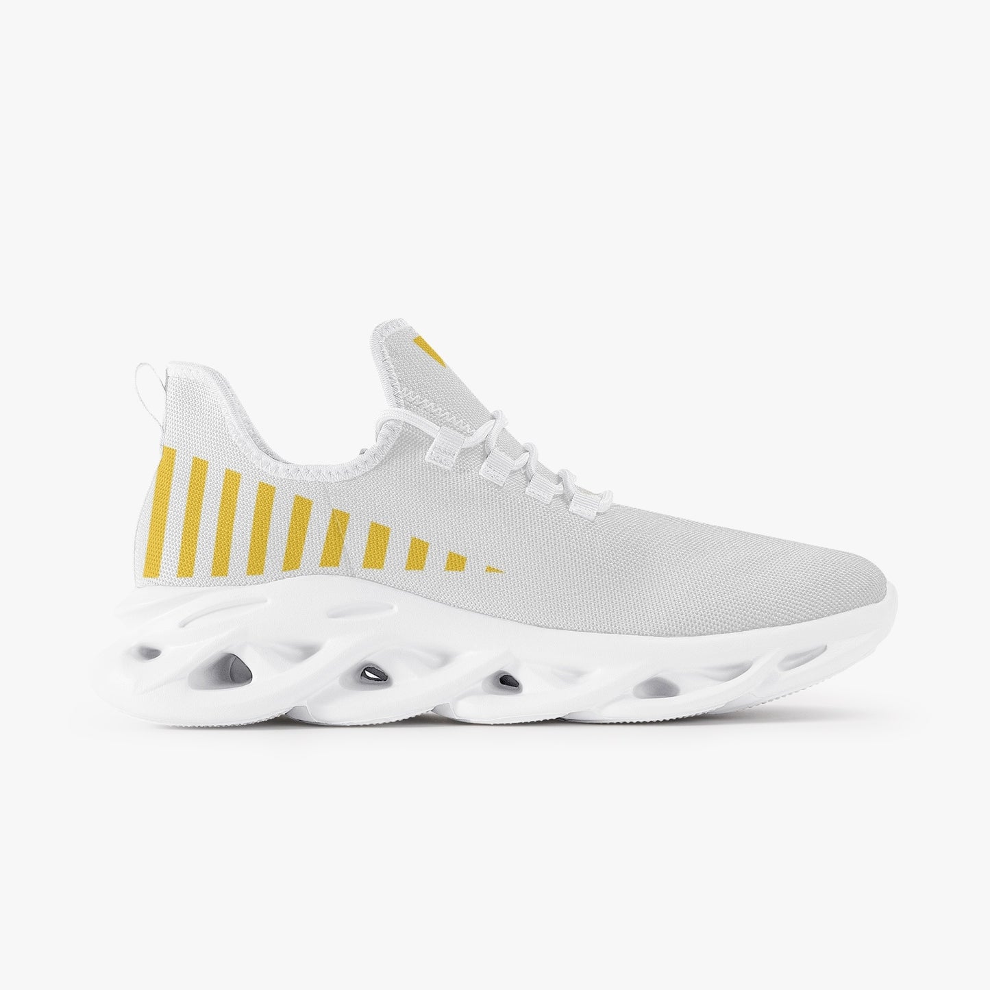 Vluxe Bounce Mesh Knit Sneakers - White/Yellow
