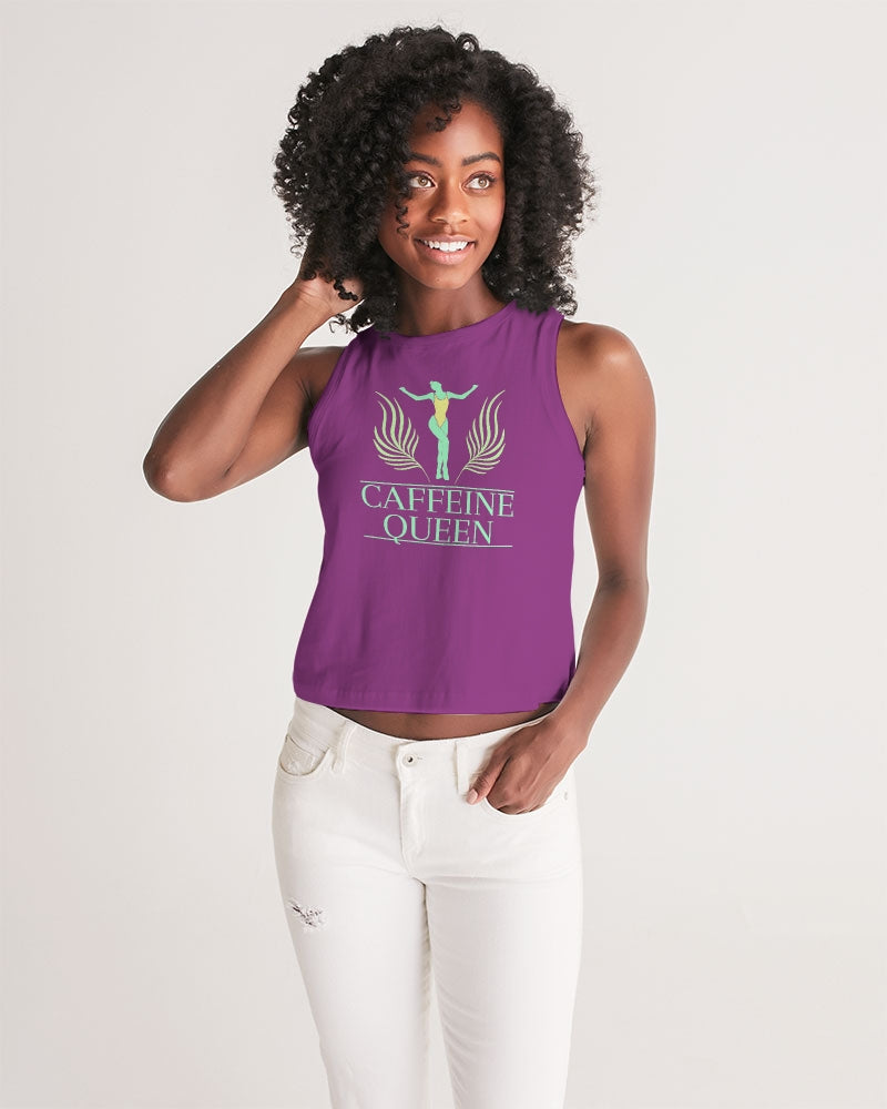 Caffeine Queen Purple Women's Cropped Tank