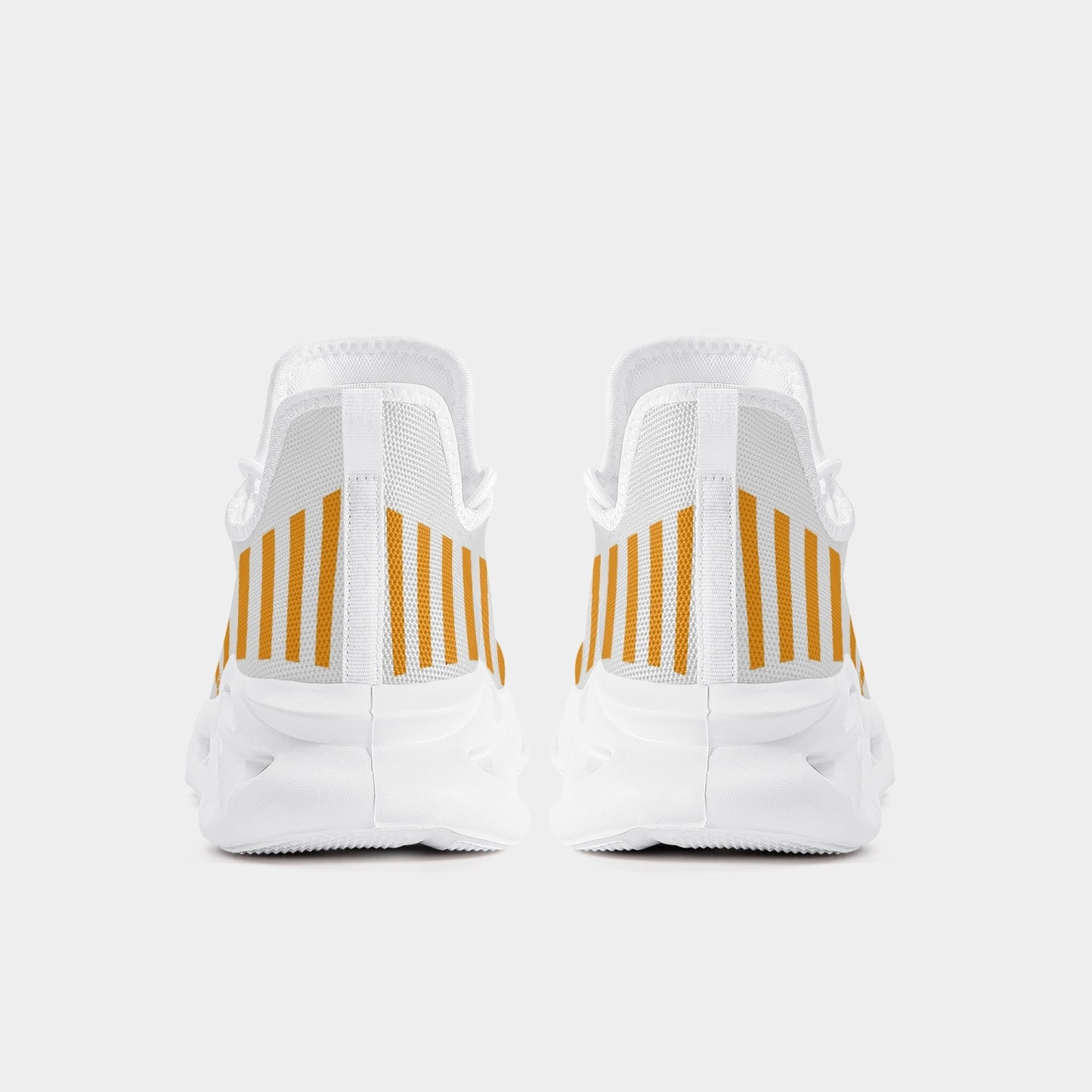 Vluxe Bounce Mesh Knit Sneakers - White/Orange