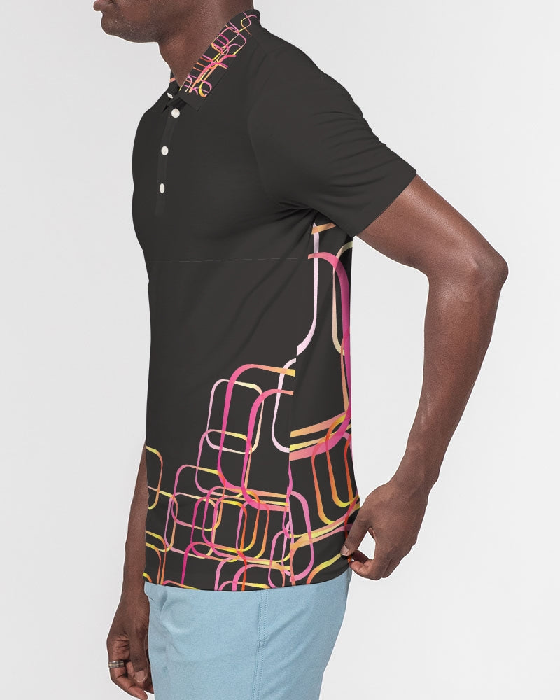 Palm Springs Soft Black Men's Slim Fit Short Sleeve Polo
