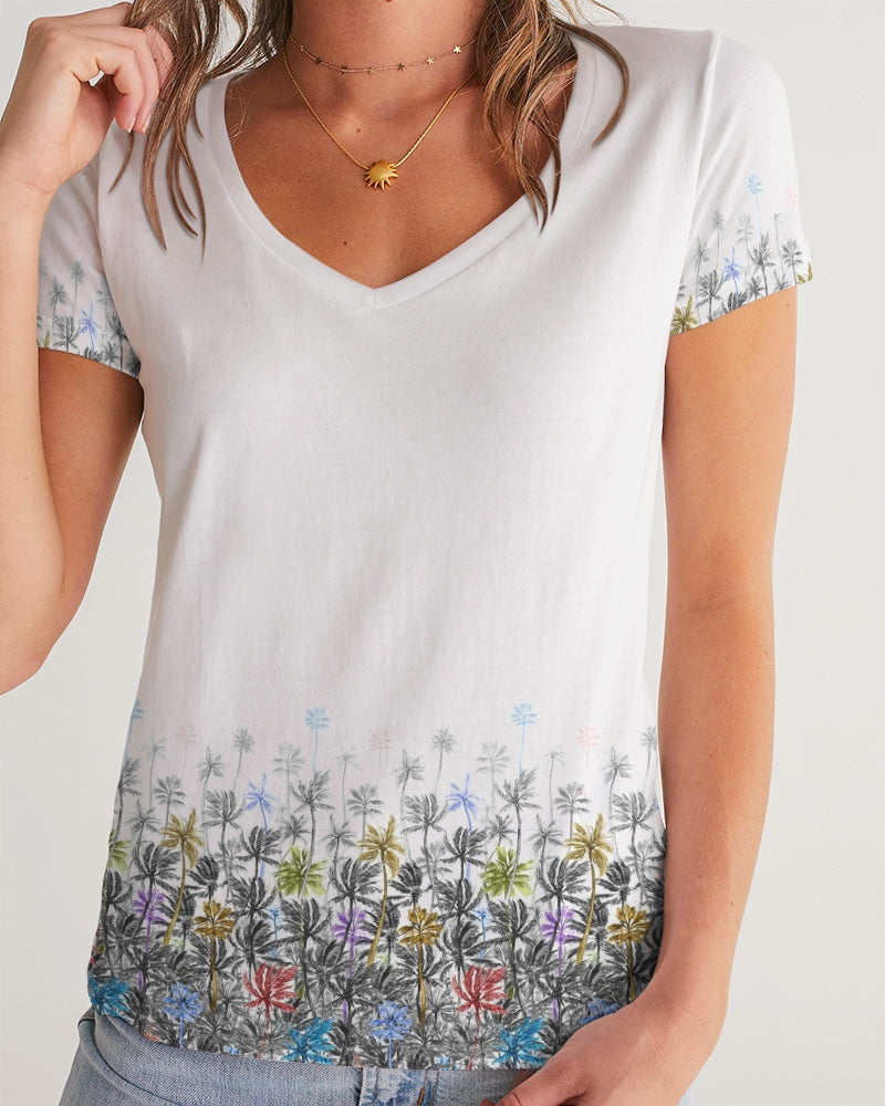 Tropical Winds Women's V-Neck Tee