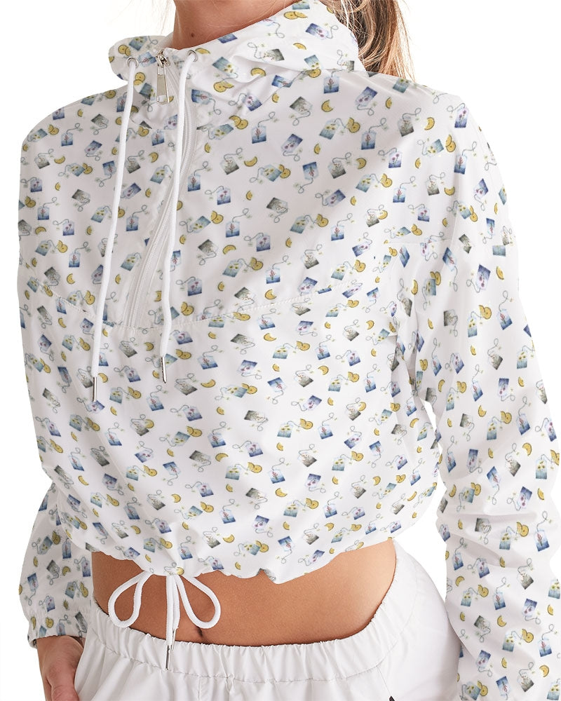 Tea Lover Women's Cropped Windbreaker