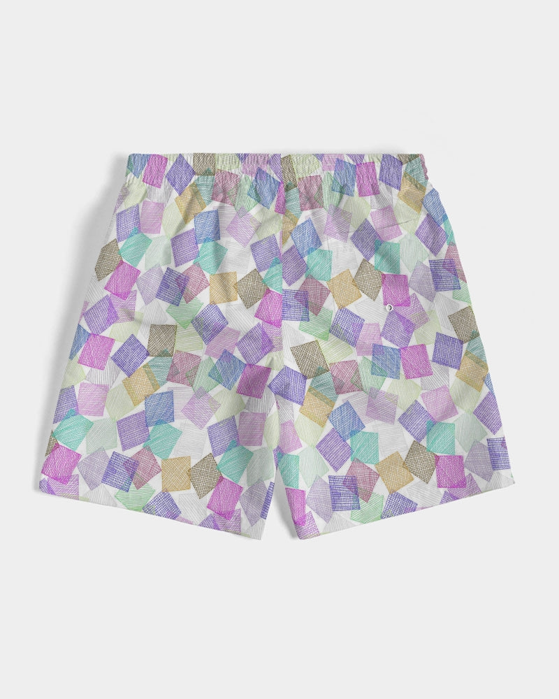 Boxes White Men's Swim Trunk