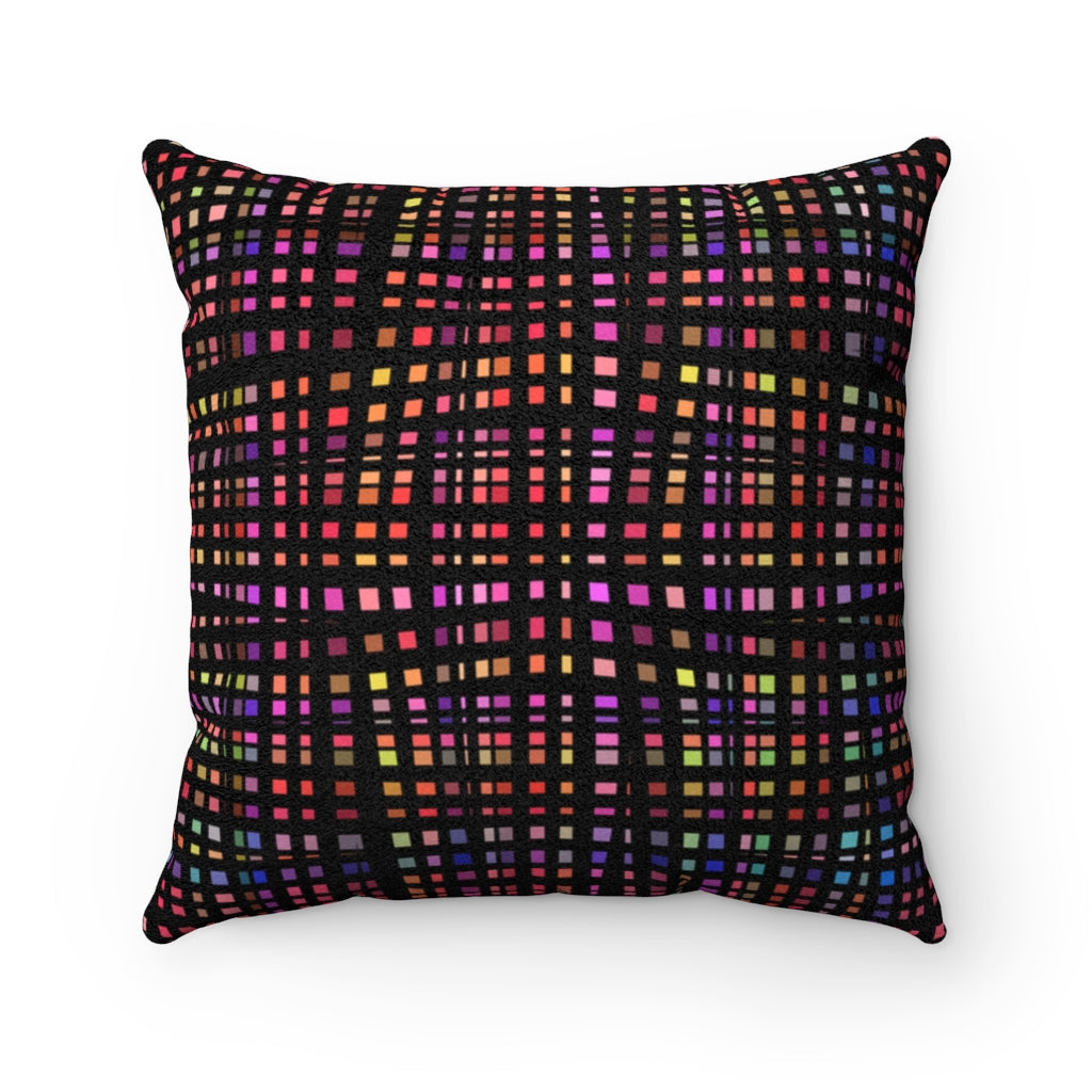 Checked Out Faux Suede Square Pillow from Vluxe by Lucky Nahum