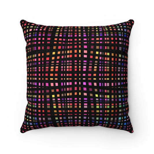 Checked Out Faux Suede Square Pillow from Vluxe by Lucky Nahum