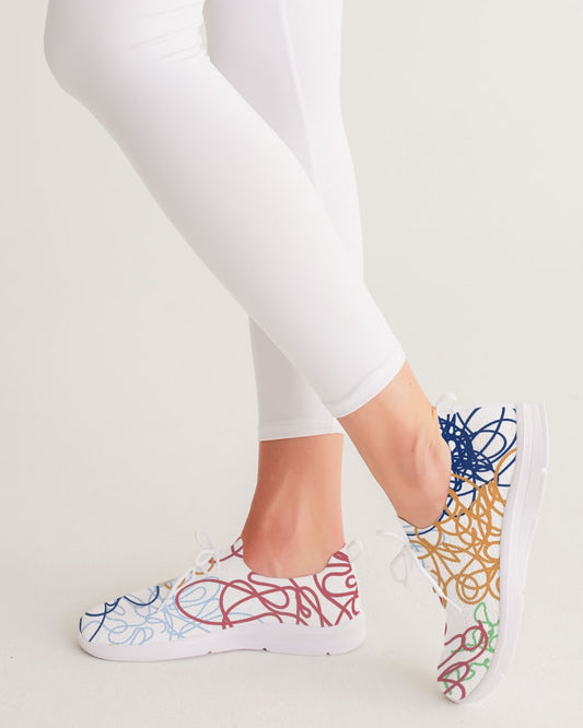 Lucky Scribble White Women's Lace Up Flyknit Shoe