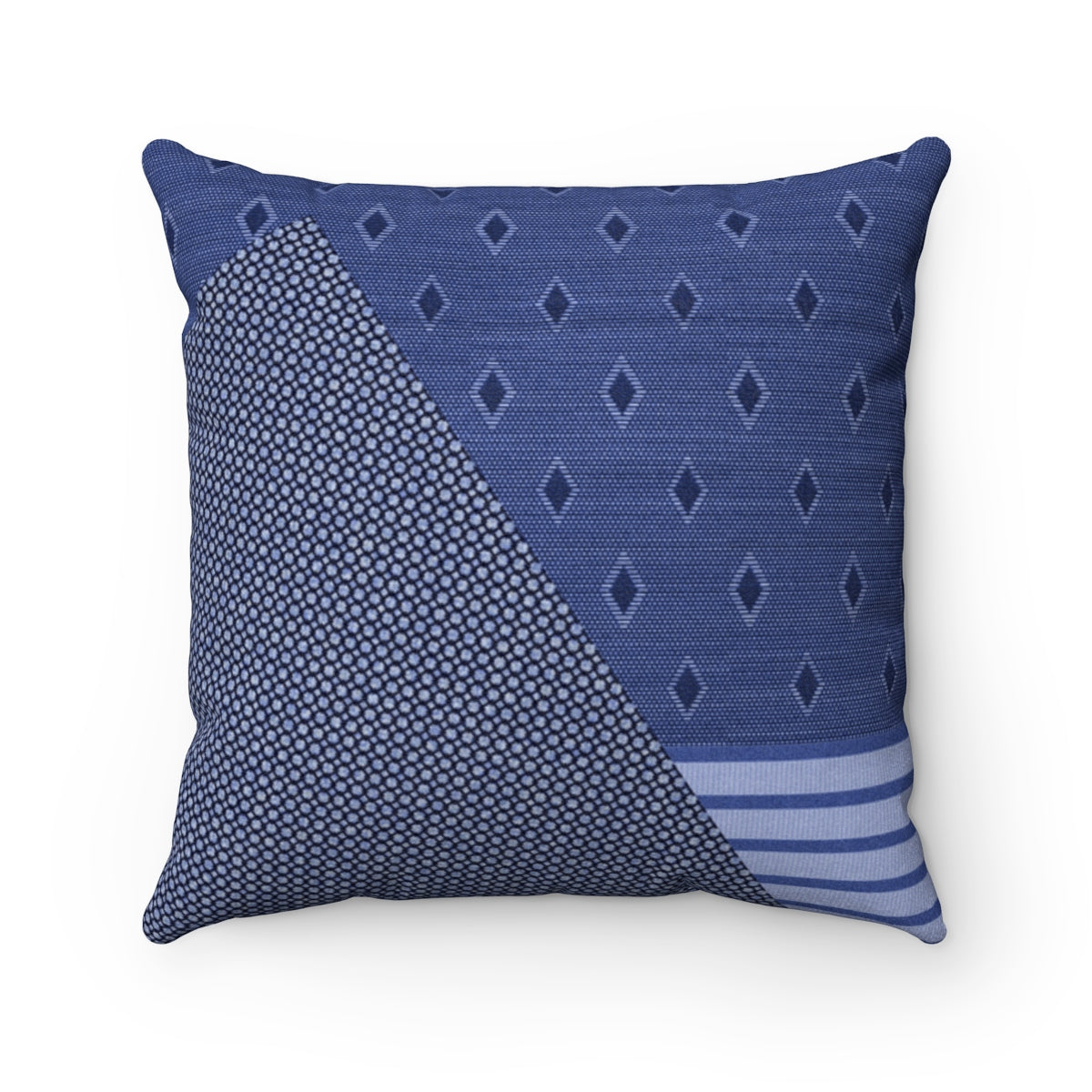 Cityscape Blue Faux Suede Square Pillow