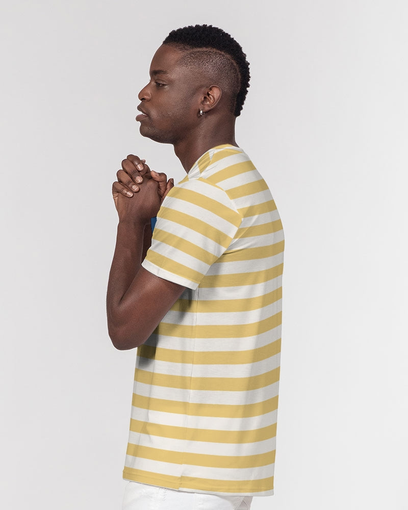 Classic Vluxe Yellow Stripe Men's Everyday Pocket Tee