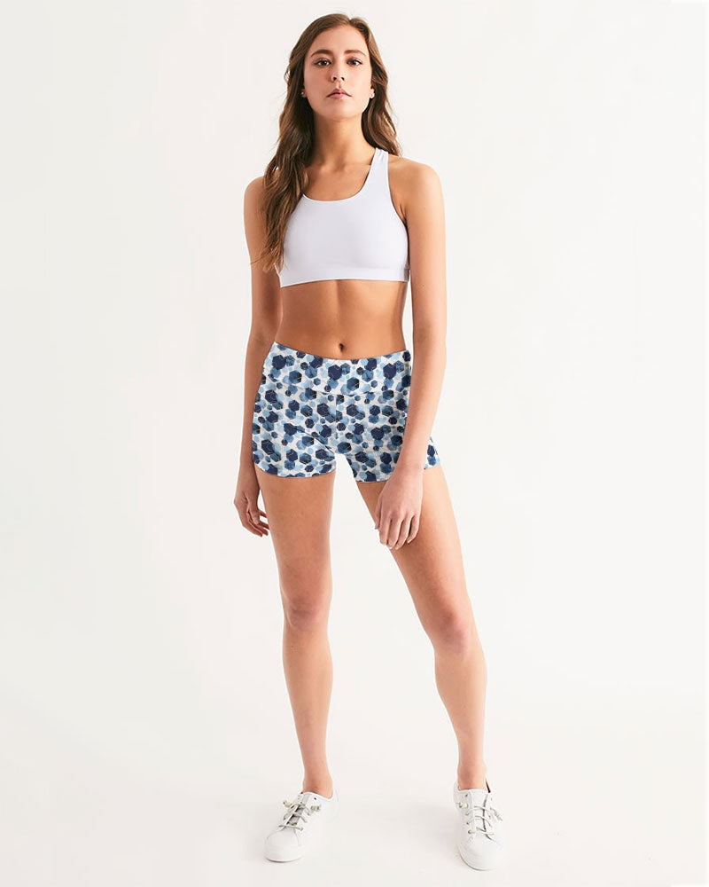 Night Diamonds Women's Mid-Rise Yoga Shorts | Always Get Lucky