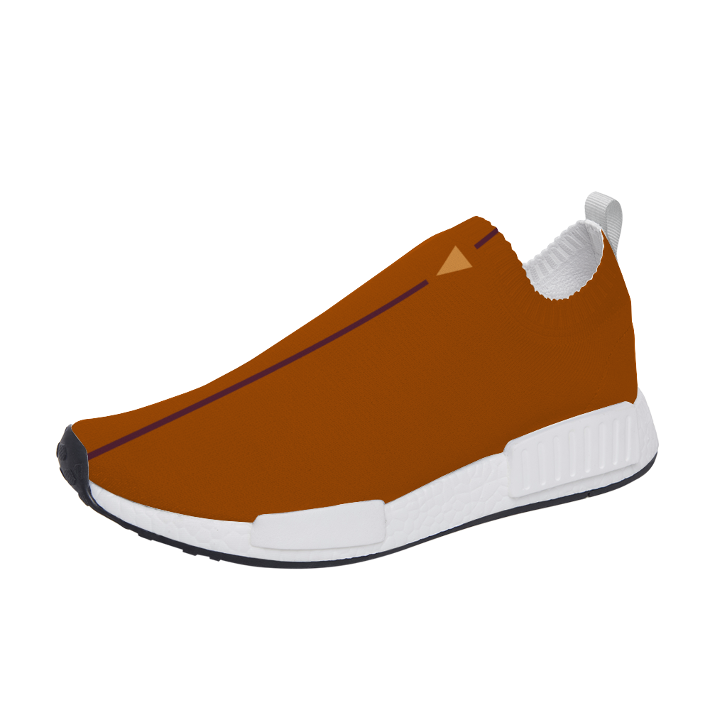 Split Burnt Orange Unisex Slip On Walking Shoes Lightweight Sneakers from Vluxe by Lucky Nahum
