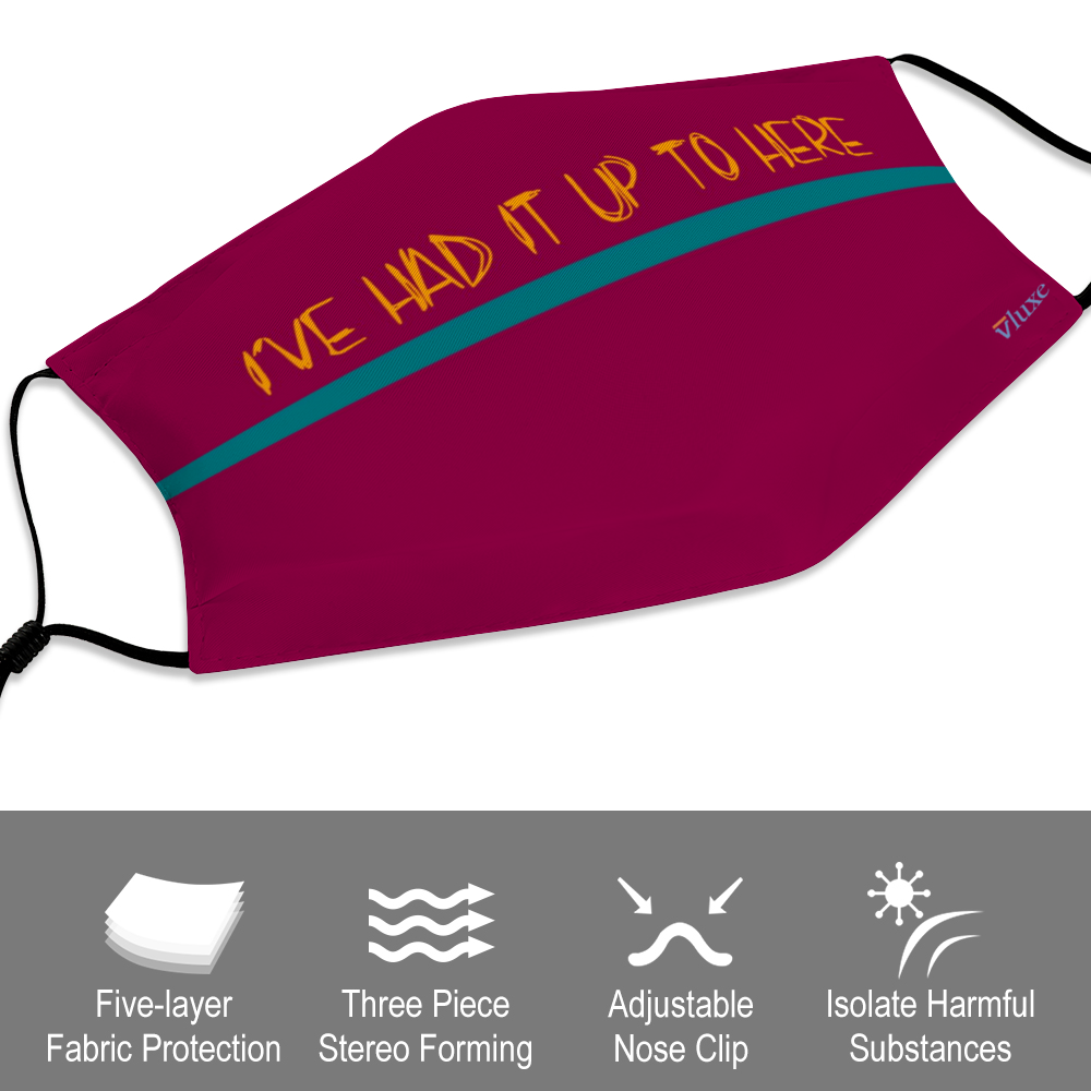 I'VE HAD IT - Raspberry Customizable Face Cover with Filter Element for Adults