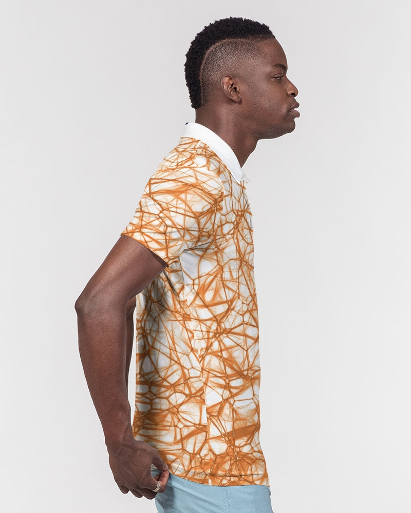 Wired Orange Men's Slim Fit Short Sleeve Polo from Vluxe by Lucky Nahum