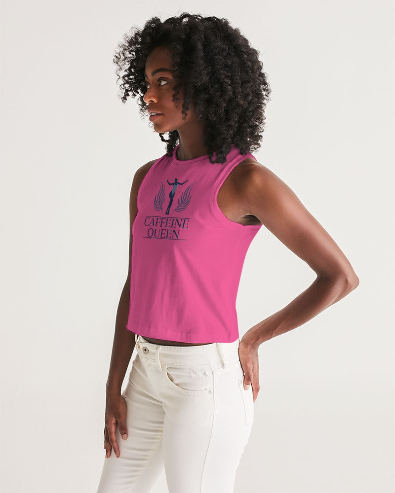Caffeine Queen Hot Pink Women's Cropped Tank