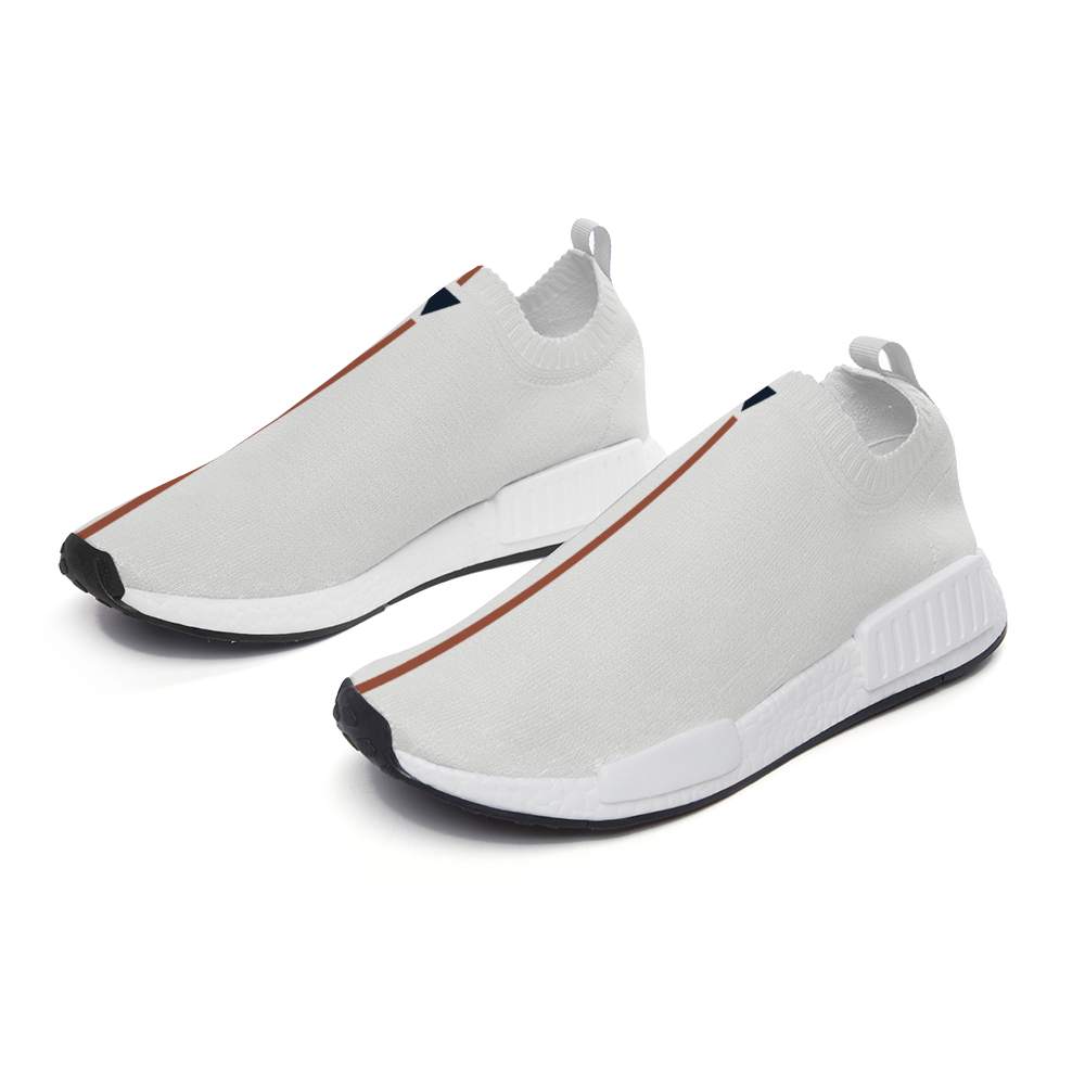 Split White-Red Unisex Slip On Walking Shoes Lightweight Sneakers from Vluxe by Lucky Nahum