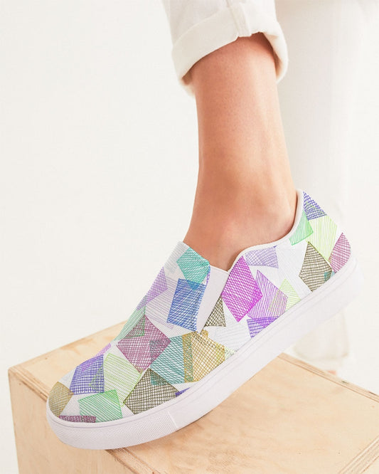 Boxes White Women's Slip-On Canvas Shoe