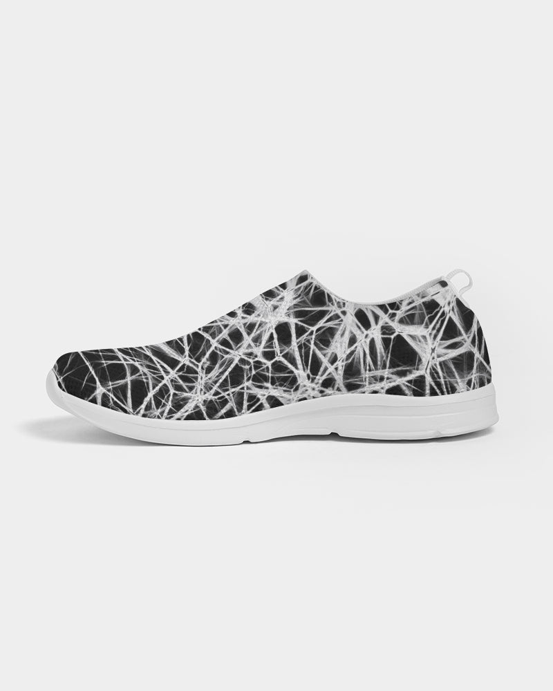 Wired White on Black Men's Slip-On Flyknit Shoe