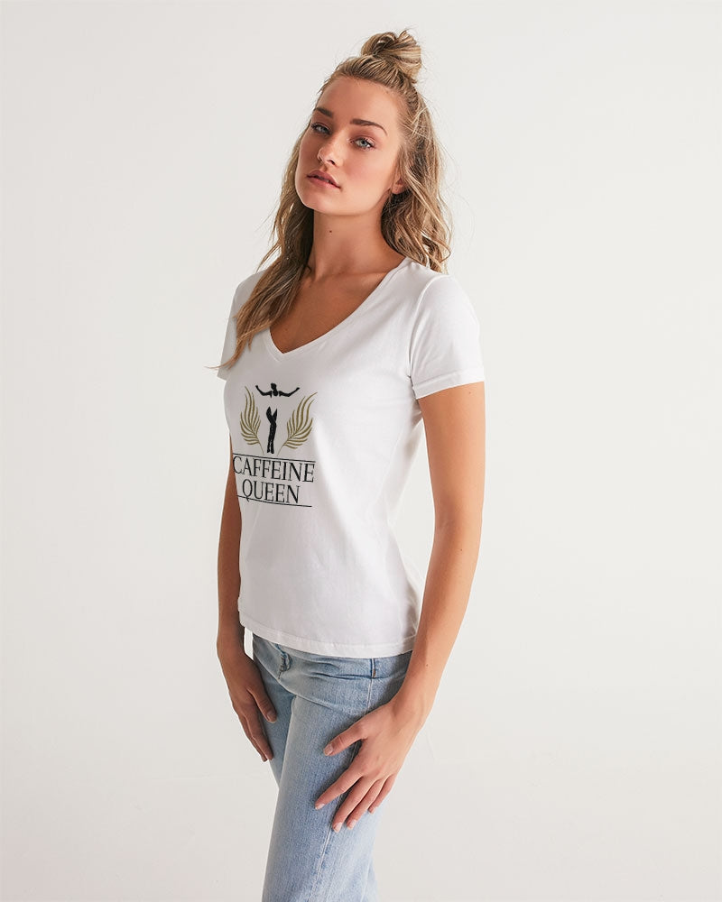 Caffeine Queen Cloud Women's V-Neck Tee