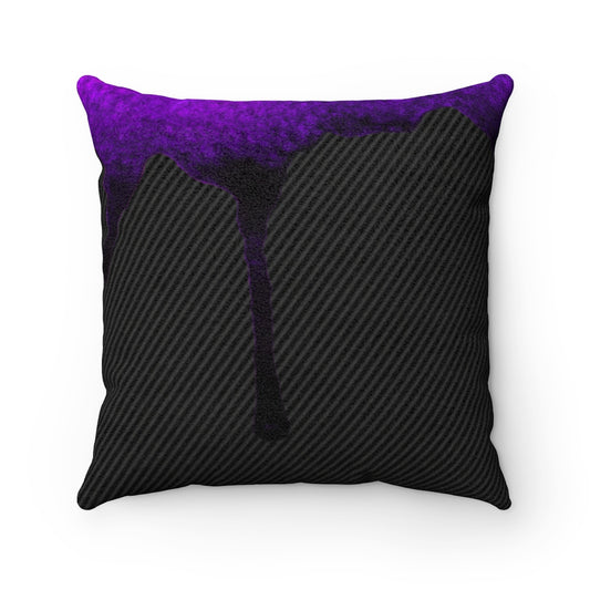 Dripped Grape Candy Faux Suede Square Pillow from Vluxe by Lucky Nahum