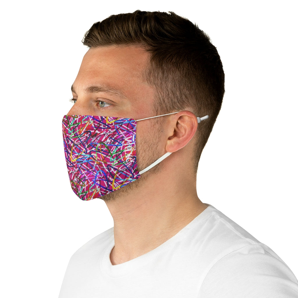 Artful Confusion Red Double Layer Fabric Face Mask from Vluxe by Lucky Nahum