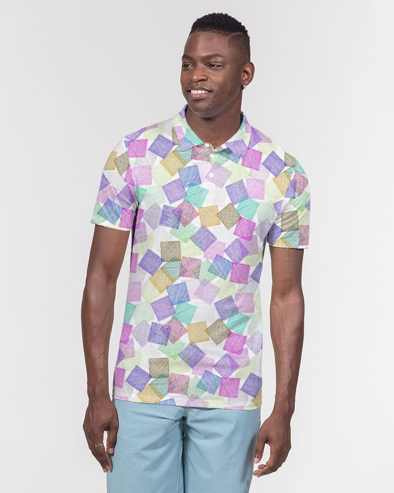 Boxes White Men's Slim Fit Short Sleeve Polo