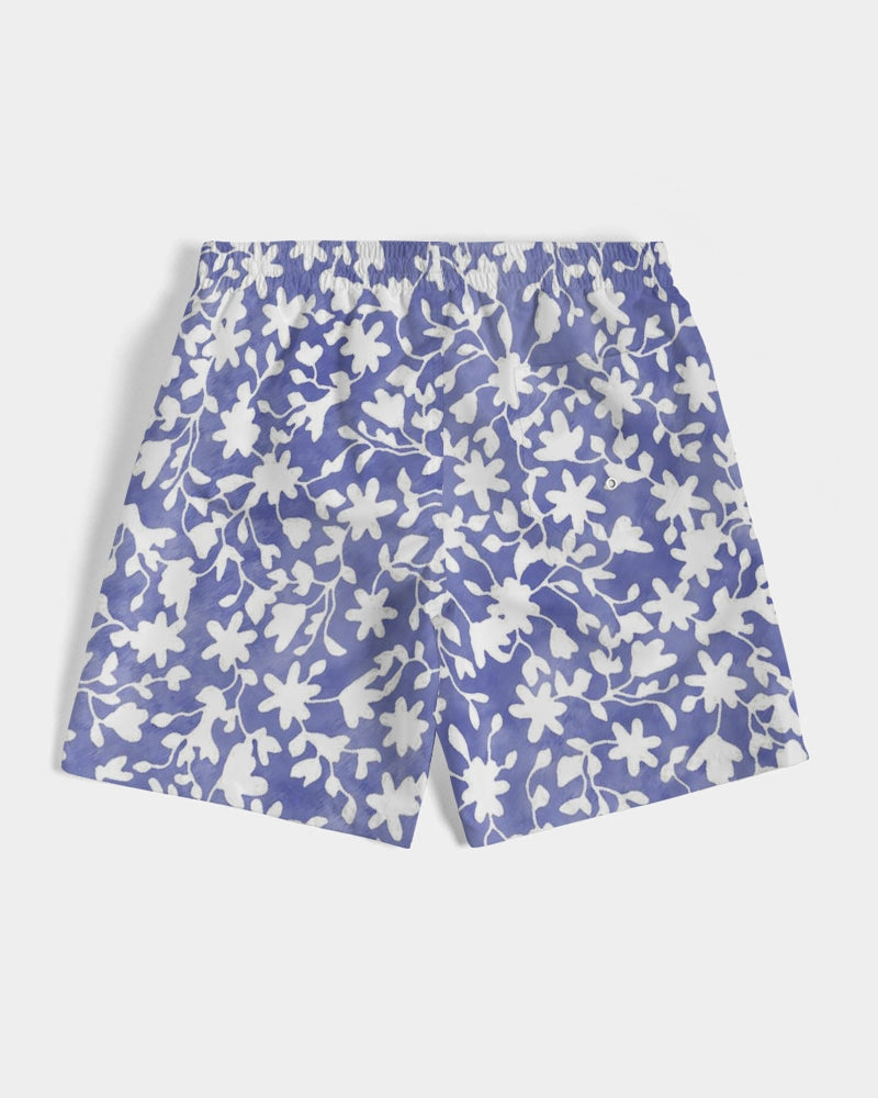 Camo Flower Sky Men's Swim Trunk