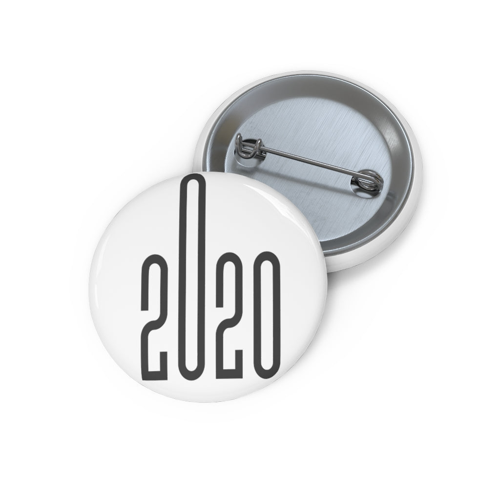 Year 2020 White Custom Pin Buttons