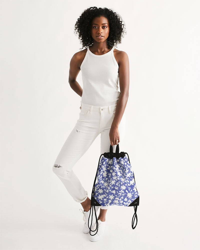 Camo Flower Sky Canvas Drawstring Bag