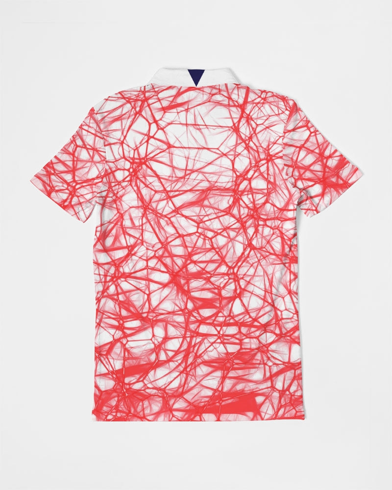 Wired Red Men's Slim Fit Short Sleeve Polo from Vluxe by Lucky Nahum