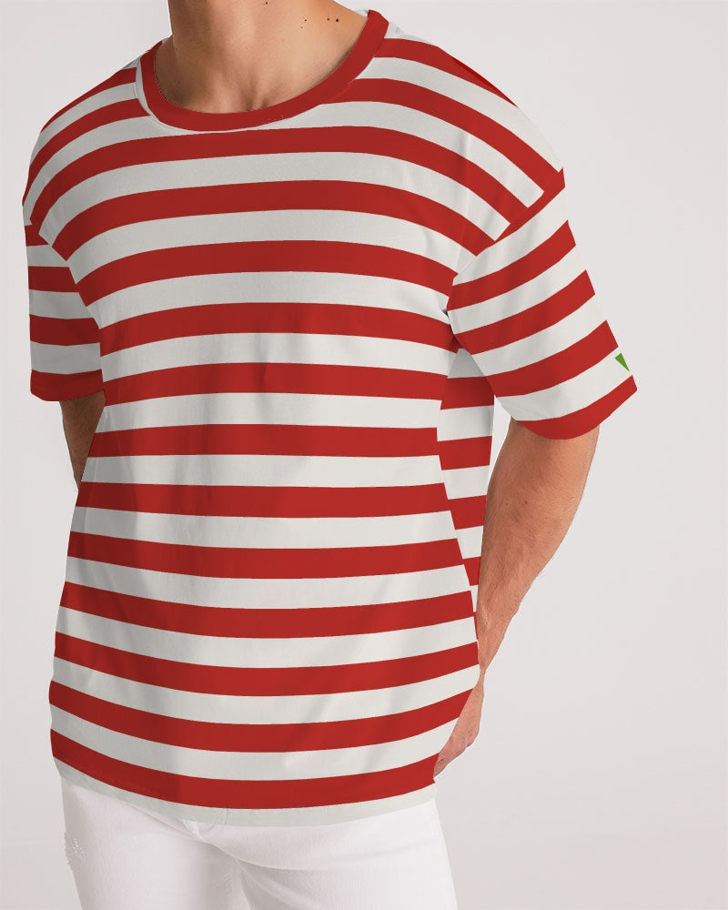Classic Vluxe Red Stripe Men's Premium Heavyweight Tee