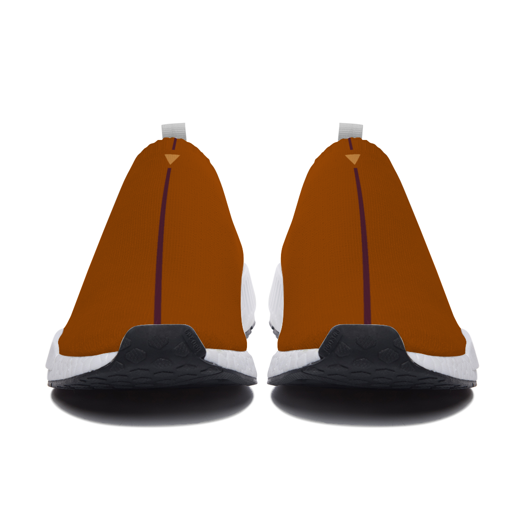 Split Burnt Orange Unisex Slip On Walking Shoes Lightweight Sneakers from Vluxe by Lucky Nahum