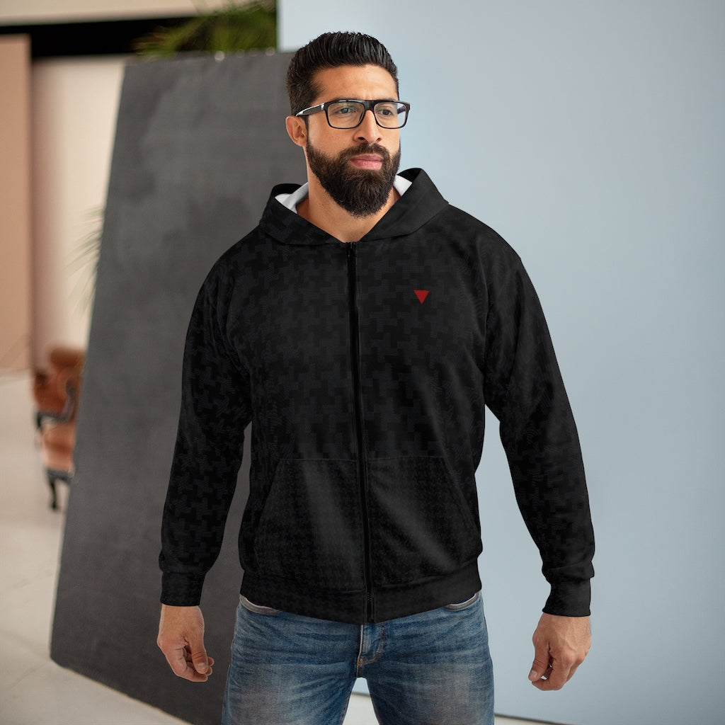 Trento Nero Unisex Zip Hoodie | Always Get Lucky