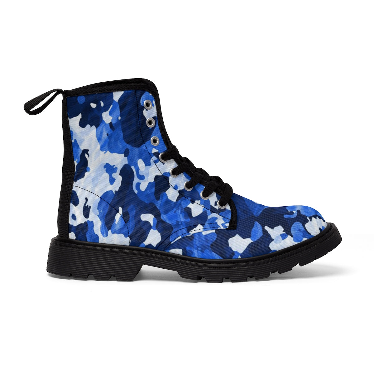 Camo Blue Men's Canvas Boots
