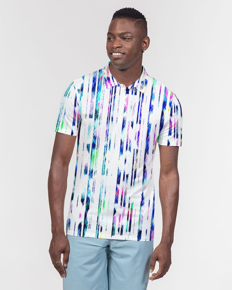 Blur The Lines Men's Slim Fit Short Sleeve Polo