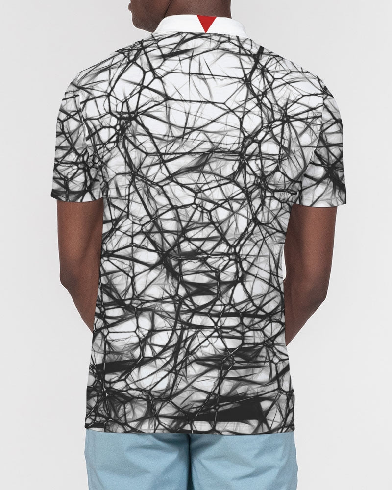 Wired Black Men's Slim Fit Short Sleeve Polo from Vluxe by Lucky Nahum