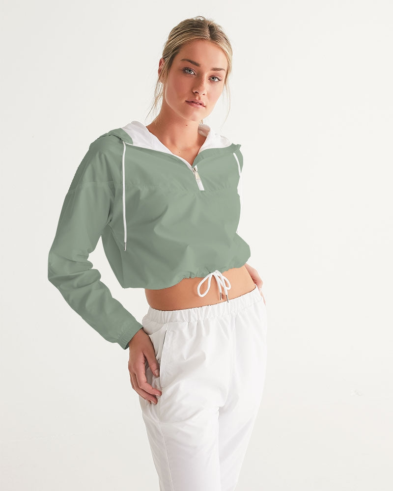 Signature Lucky Lime Sage Women's Cropped Windbreaker