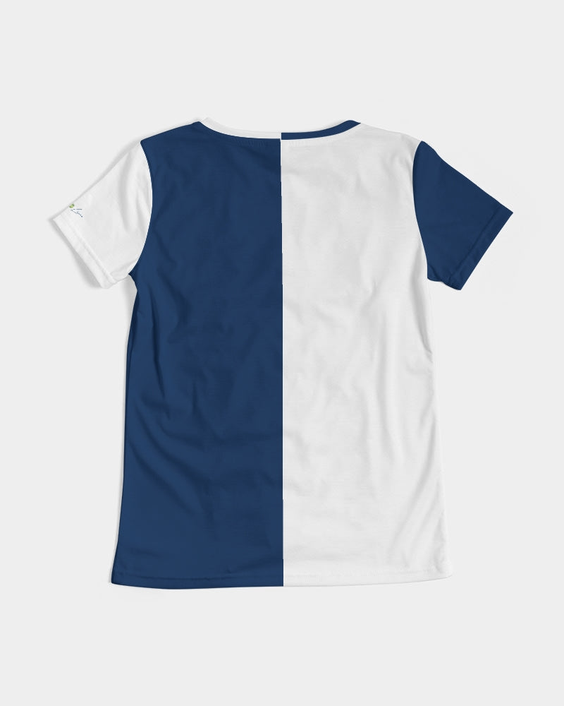 Blocks Navy Seas Women's V-Neck Tee