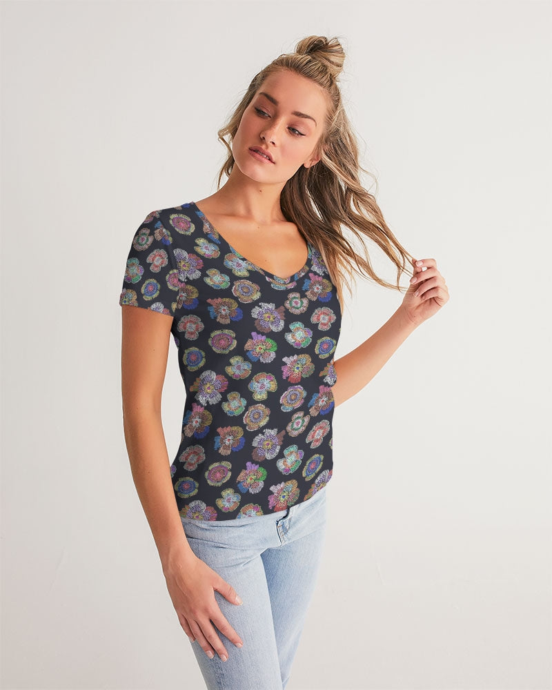 Blooming Women's V-Neck Tee