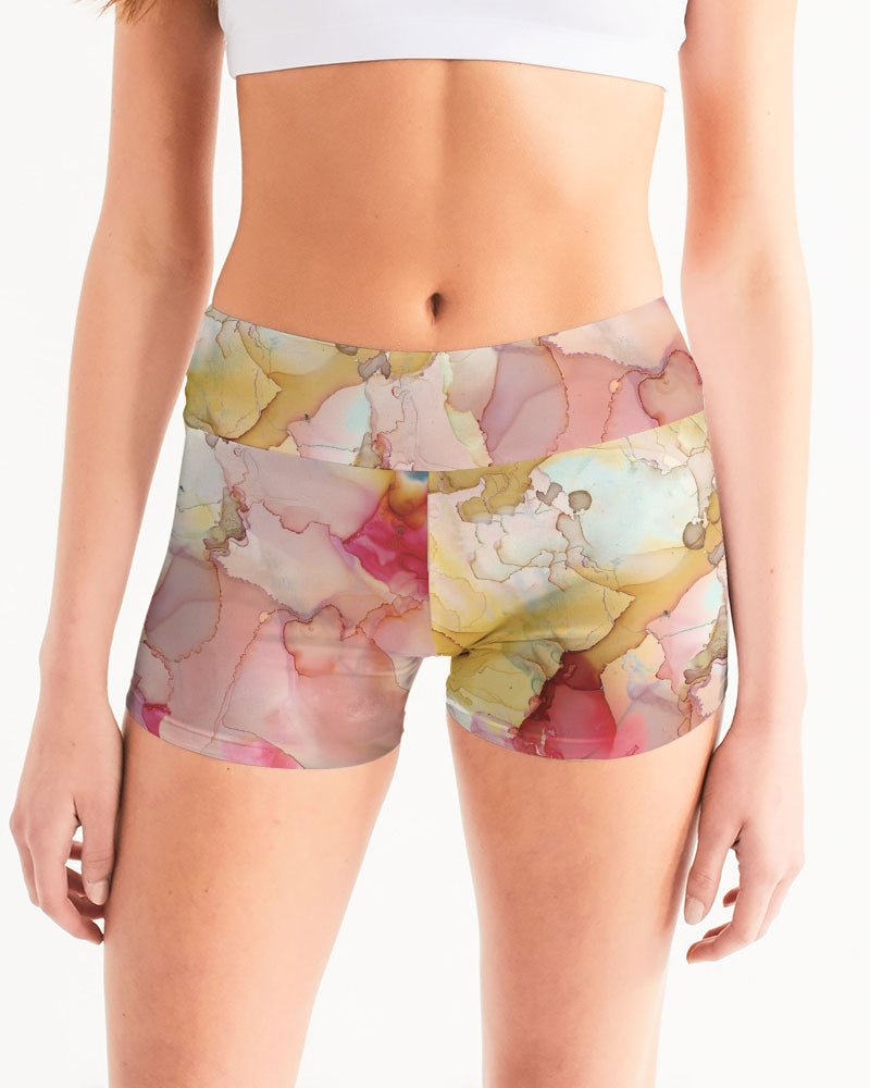 Smoke Gets in Your Eyes Women's Mid-Rise Yoga Shorts | Always Get Lucky