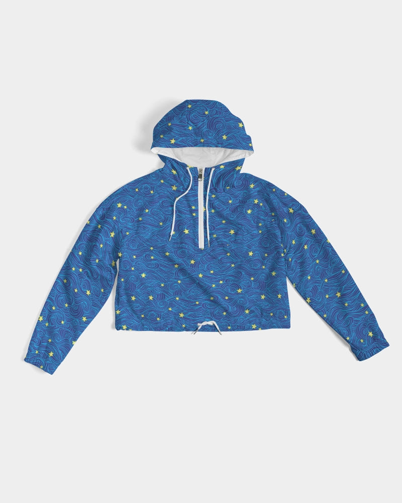 Starry Night Women's Cropped Windbreaker