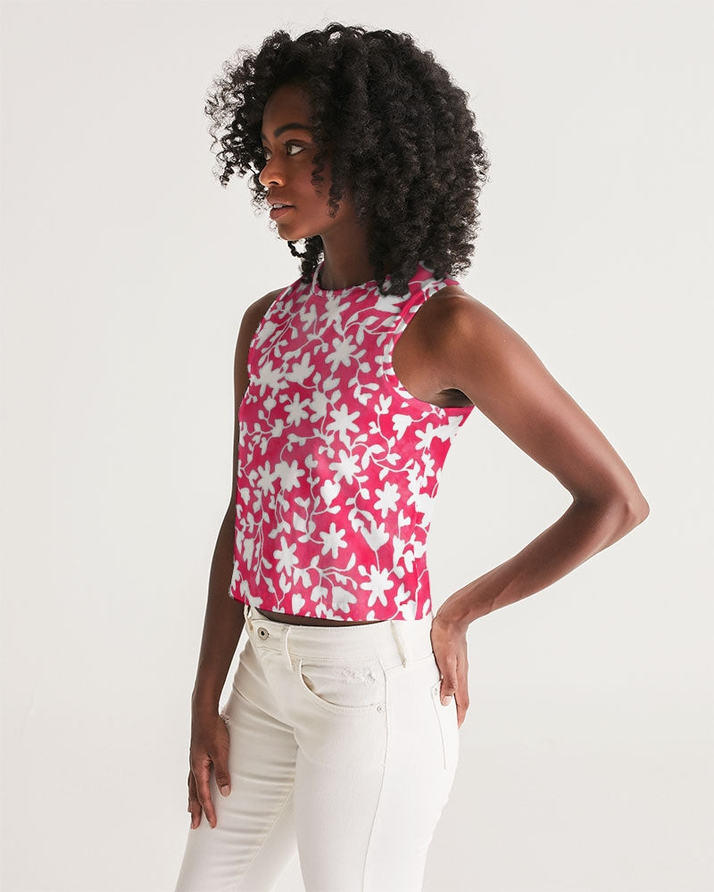 Camo Flower Flame Women's Cropped Tank